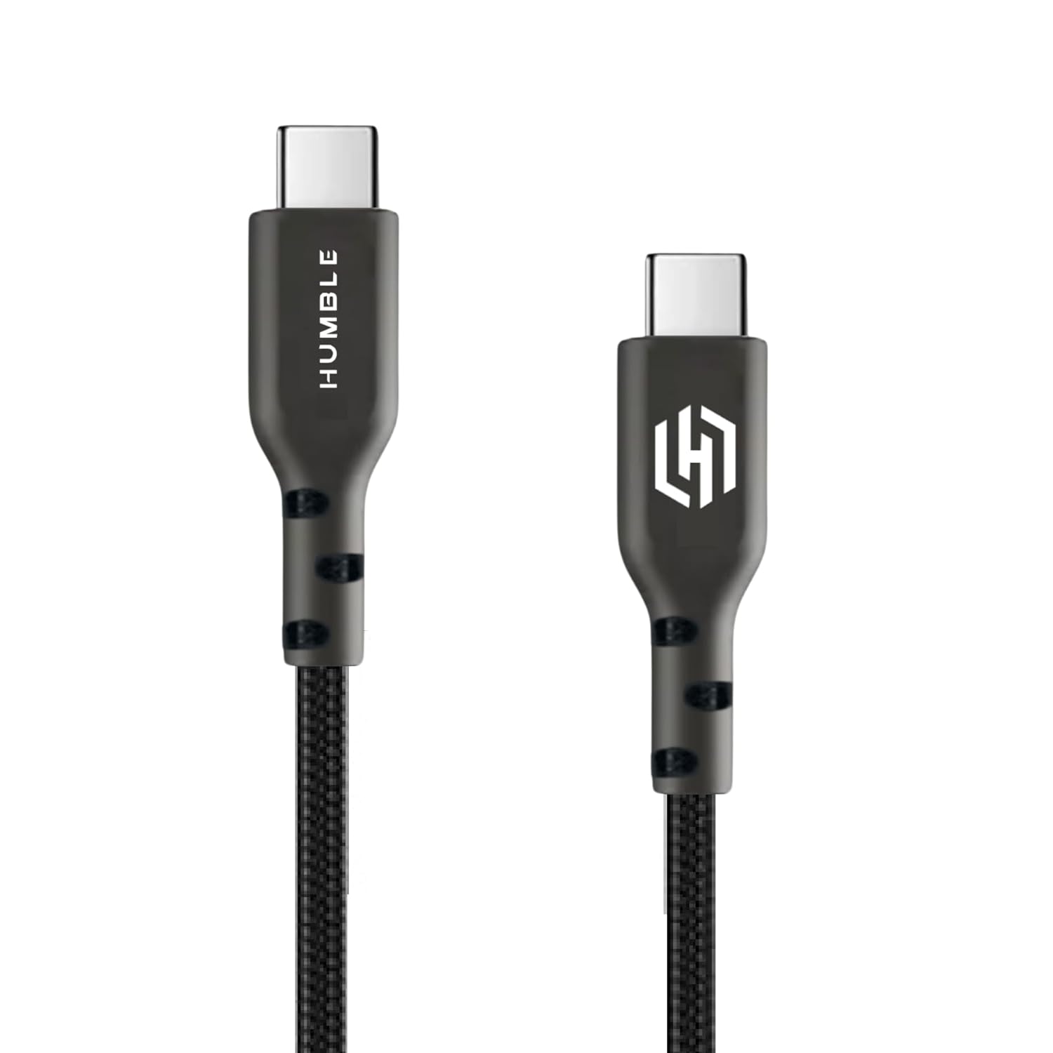 HUMBLE Premium Braided 60W / 3.4A Type C to Type C Sync & Super Fast Charging Cable, 480mbps Data Transmission, 1.2M Length for Smartphones, Tablets,...