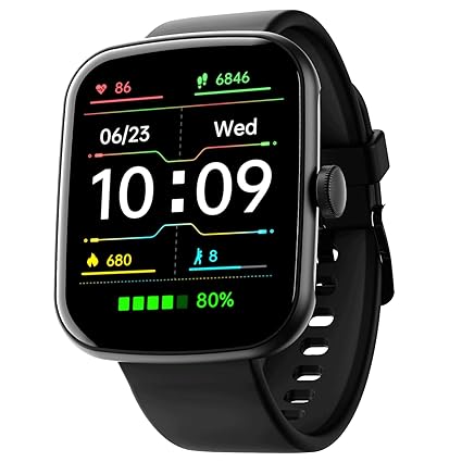 boAt Wave Style Smart Watch w/ 1.69" (4.2 cm) Square HD Display, DIY Watch Face Studio, Coins,HR & SpO2 Monitoring,7 Days Battery Life, Crest App Health Ecosystem, Multiple Sports Modes(Active Black)