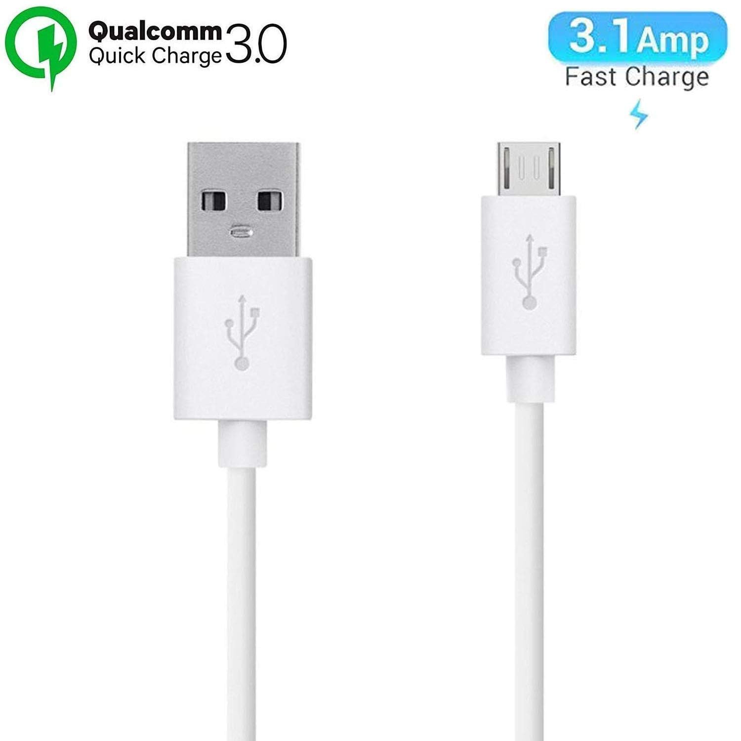 40W Ultra Fast Cable W2 for Nokia C12 Pro Cable Original Adapter Like Mobile Cable | Qualcomm QC 3.0 Quick Charge Adaptive Cable with 1 Meter Micro USB Data Cable (40W,W4,White)