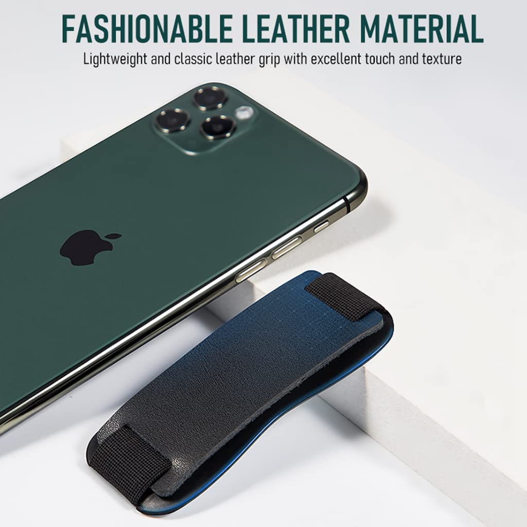 Mobile Back Holder Grip Phone Grip Holder Leather Phone Grip Phone Stand Self-Adhesive Phone Back Holder for iPhone 11/12/13/14 Pro Max Elastic Leather Phone Grip