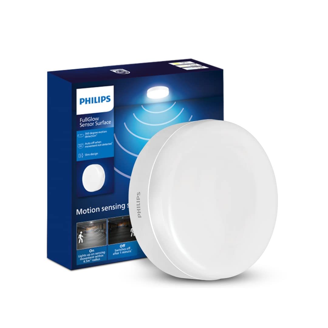 PHILIPS Full Glow Motion Sensor 15-watt Round LED Surface Downlighter | Full Glow Sensor Surface Downlight for Ceiling | LED Sensor Ceiling Light for Home...